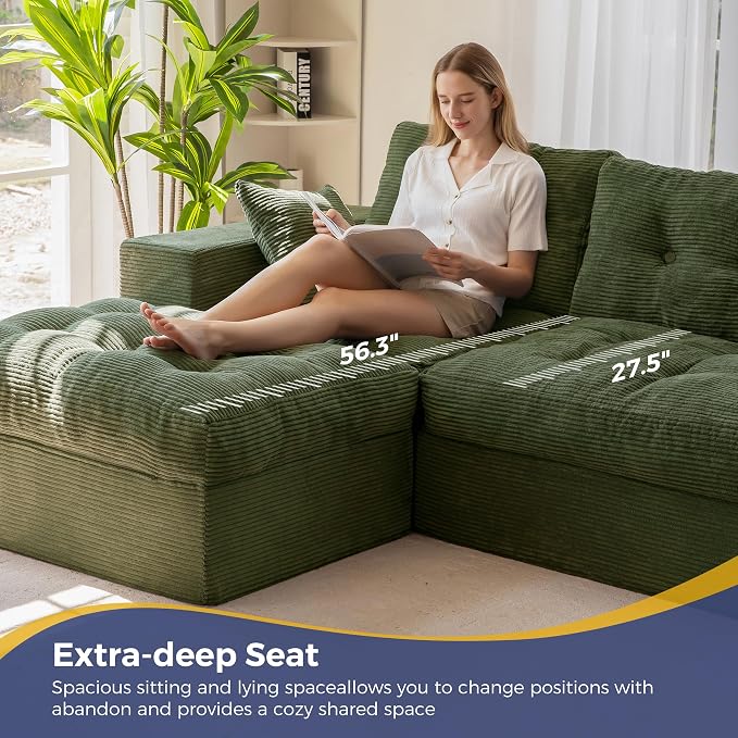 MAXYOYO 104" L Shaped Modular Sectional Sofa - Image 6
