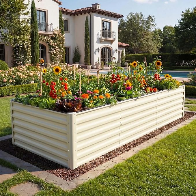 YITAHOME 8x4x2ft 2pcs Large Raised Garden Bed Kit, Galvanized Metal Planter Box - Image 2