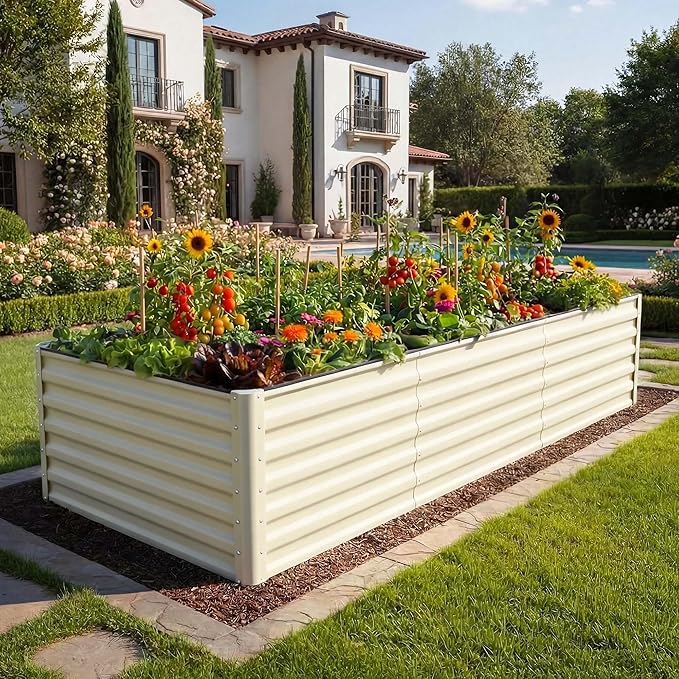 YITAHOME 8x4x2ft Large Raised Garden Bed Kit, Galvanized Metal Planter Box - Image 2