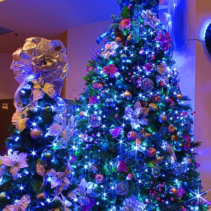 Blue Christmas Lights, 2 Pack Total 40 FT 200 Count Incandescent Christmas Mini - Image 5