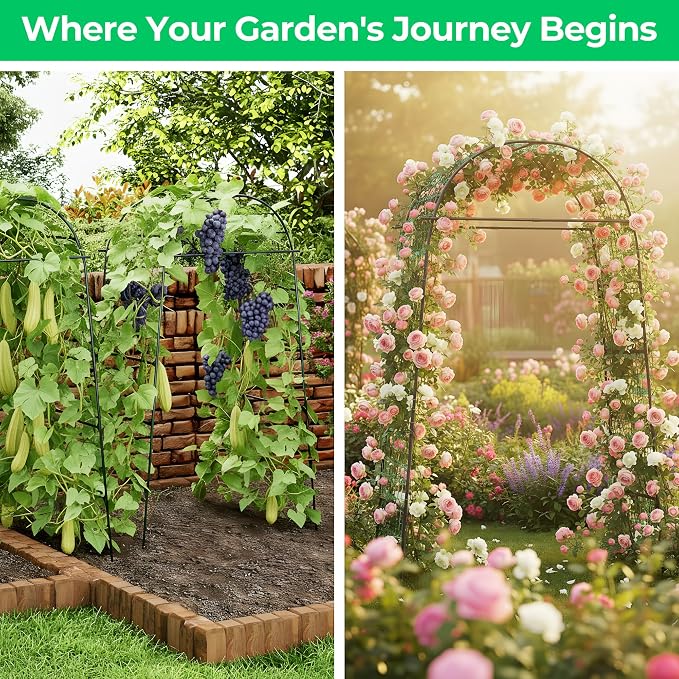 Garden Arch Trellis for Climbing Plants, 82 Inch Tall Grape Trellies for Outdoor - Image 7