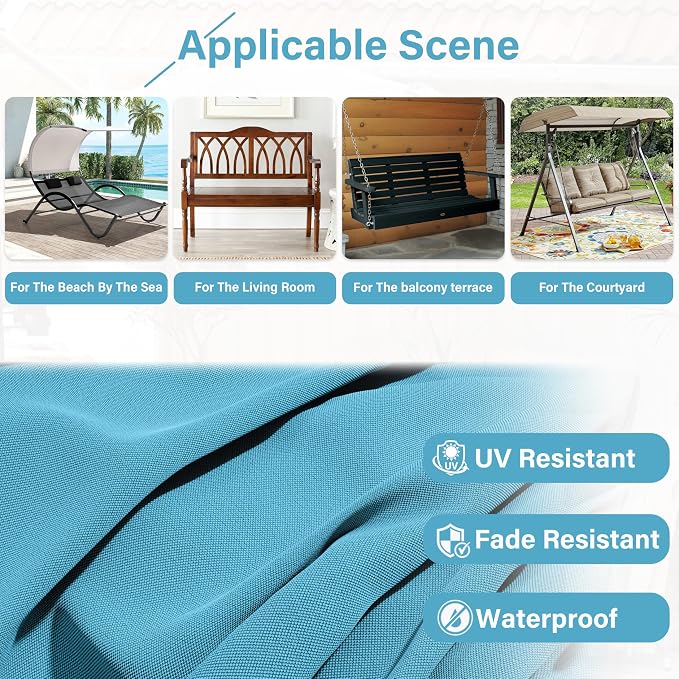 Porch Swing Cushion with Backrest, Waterproof Bench Cushion - Image 5
