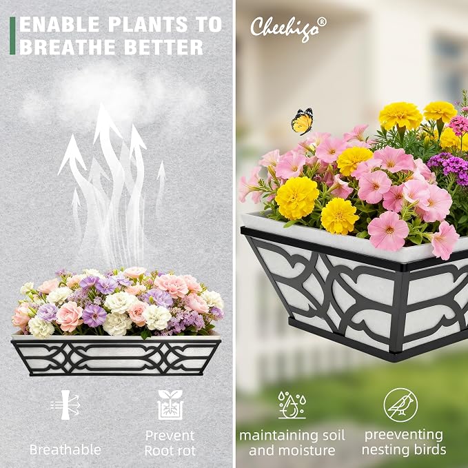 4 Pack 24 Inch Railing Boxes Planter - Image 4