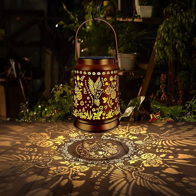 KY&BOSAM Solar Hummingbird Lanterns Outdoor Waterproof, LED 300 Lumens Metal by KYBOSAM