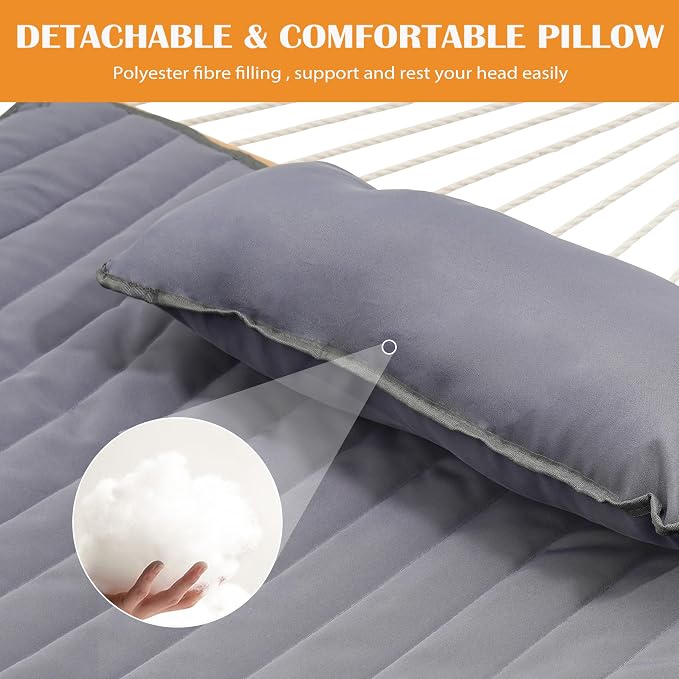 Lazy Daze Hammocks 2 Person Hammock Pad and Pillow Set, Double Polyester - Image 2