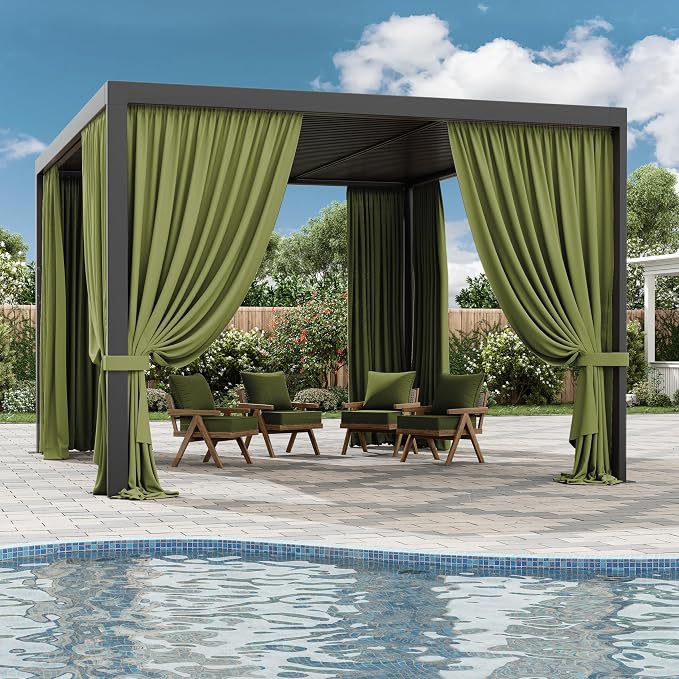 Gazebo Universal Replacement Privacy Curtain, 4-Panels Sidewall Curtains - Image 6
