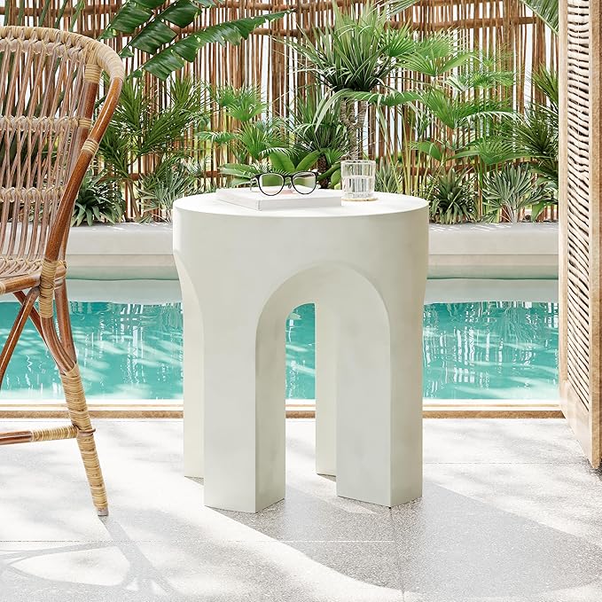 Christopher Knight Home Ottilie Outdoor Side Table, Lightweight Concrete Garden by ChristopherKnightHome