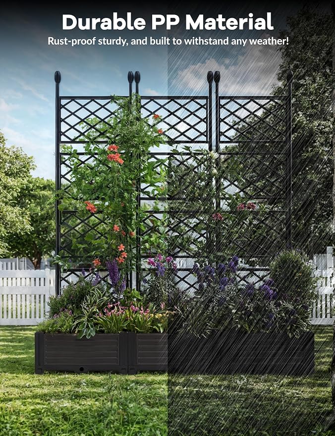 GAOMON 3 PCS Raised Garden Bed - 50 in W x 63" Tall Plastic Planter Box - Image 5