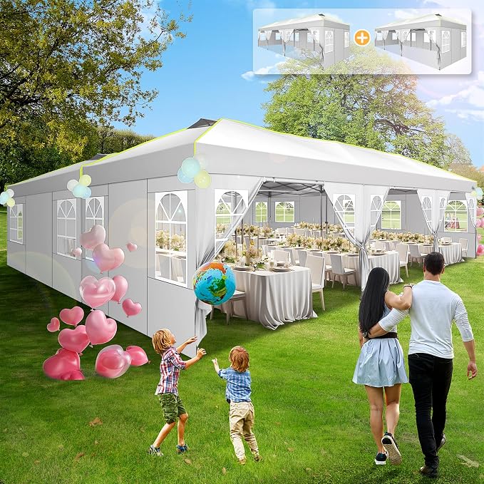 COBIZI 10x30 Pop Up Canopy Tent, Wedding Party Tent - Image 2