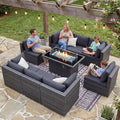 NICESOUL 9 Piece Modern Oversized Outdoor Patio Furniture Set by NICESOUL