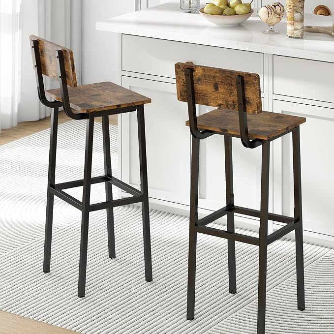 GILLAS Set of 2 Bar Stools, Tall Bar Stool by GILLAS