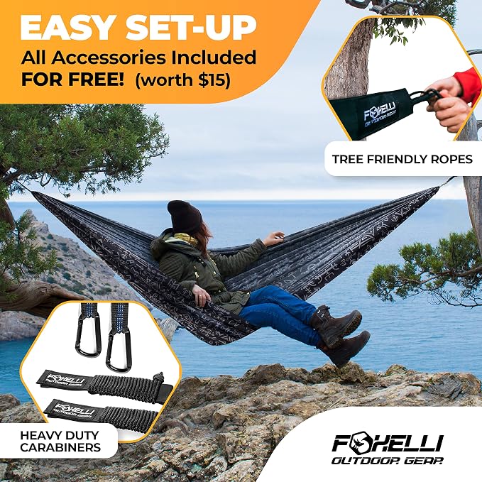 Foxelli Camping Hammock – Ultralight Hammock - Image 2