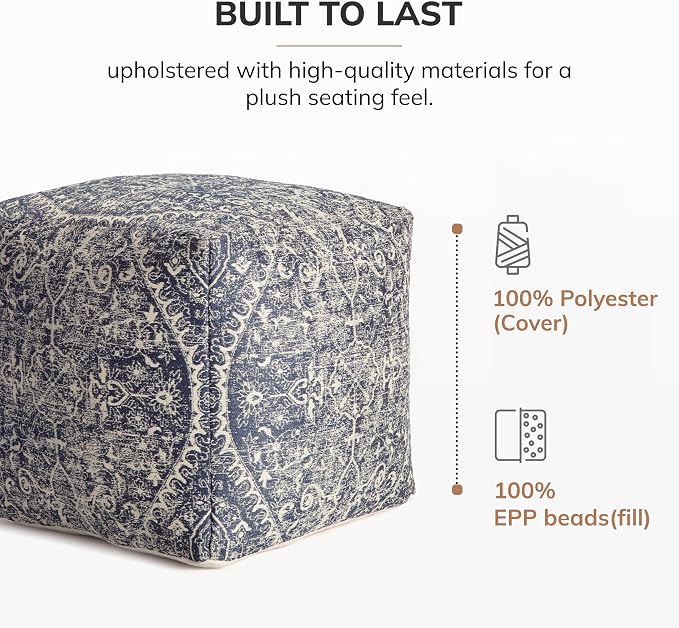 Anji Mountain 100% Handmade & Handcrafted Comfortable Home Décor Pouf Ottoman - Image 7