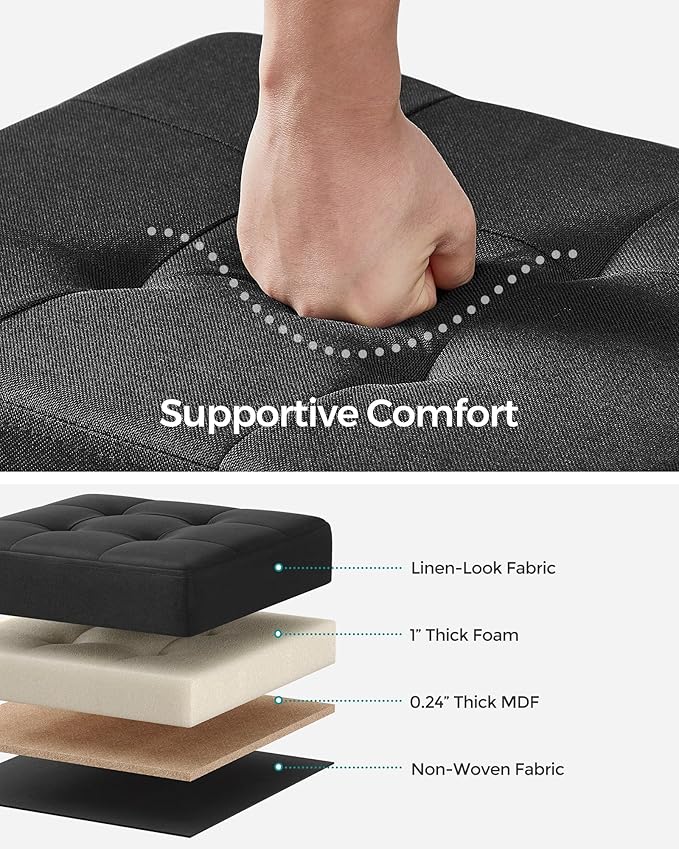 SONGMICS Storage Ottoman, Small Ottoman Foot Rest - Image 5