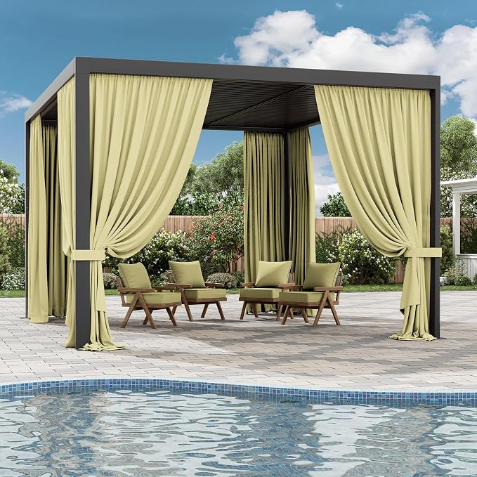 Gazebo Universal Replacement Privacy Curtain, 4-Panels Sidewall Curtains - Image 6