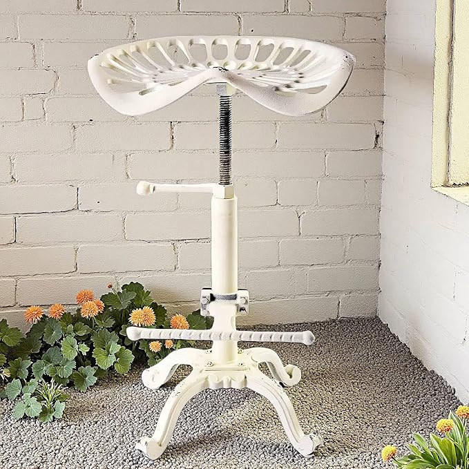 Diwhy Rustic Industrial Farmhouse Tractor Seat Adjustable Height 21.65-27.56in by Diwhy
