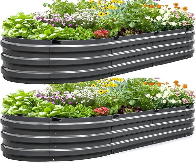 KING BIRD Raised Garden Bed Kit 2025 Upgraded Quick-Setup Galvanized Planter by KINGBIRD