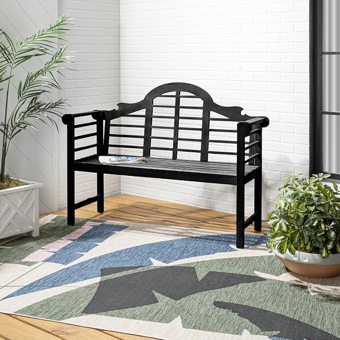 JONATHAN Y BNH103C Lutyens 51.2" 3-Seat Arched 600-Lbs Support Acacia Wood - Image 2
