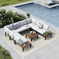 MFSTUDIO Patio Furniture Set, 8 Seat Outdoor Sectional Sofa Patio Conversation by MFSTUDIO