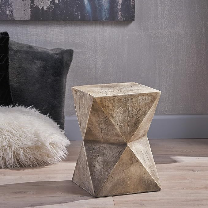 Christopher Knight Home Manuel Weight Concrete Accent Table, Light Gray - Image 5