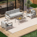 Aluminum Patio Furniture Set, 5 Seats Outdoor Patio Conversation Sets by ComfCove