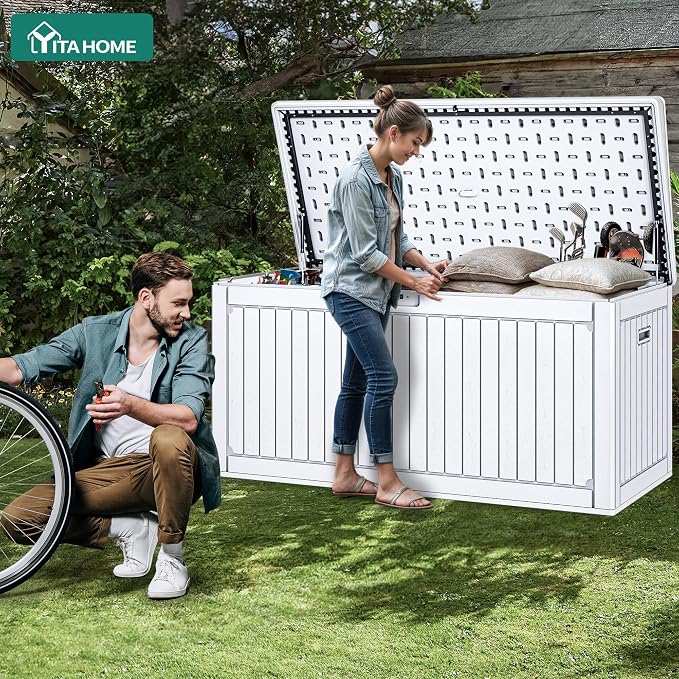 YITAHOME 260 Gallon Extra Large Deck Box, Double-Wall Resin Outdoor Storage Box - Image 8