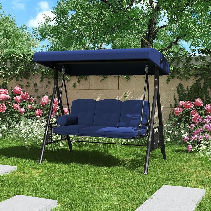 AECOJOY Outdoor Porch Swing, 3-Seat Porch Swing - Image 7