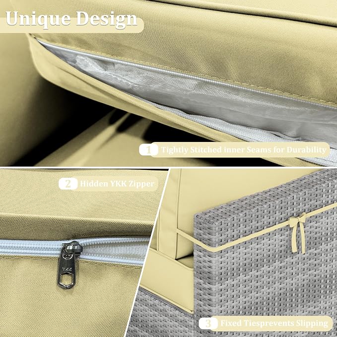 14 Pcs Outdoor Cushion Covers Patio Cushion Slipcovers Replacement Splash Proof - Image 4