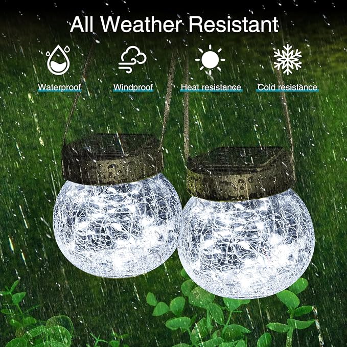 Kolpop Solar Lanterns Outdoor Waterproof 6 Pack, Hanging Solar Lights - Image 4