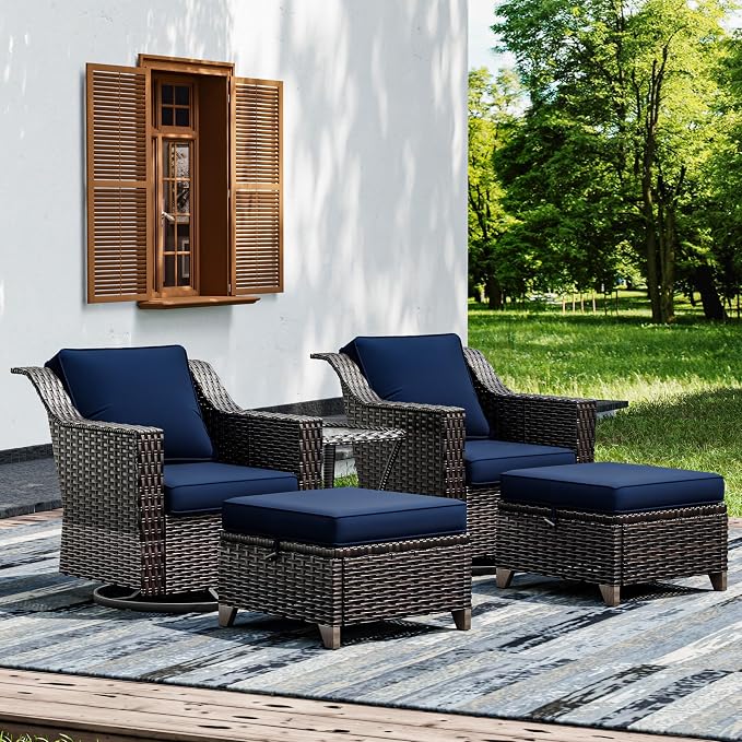 Joyside Wicker Patio Furniture Sets, 5 Pieces Upgraded Large Size Outdoor by Joyside