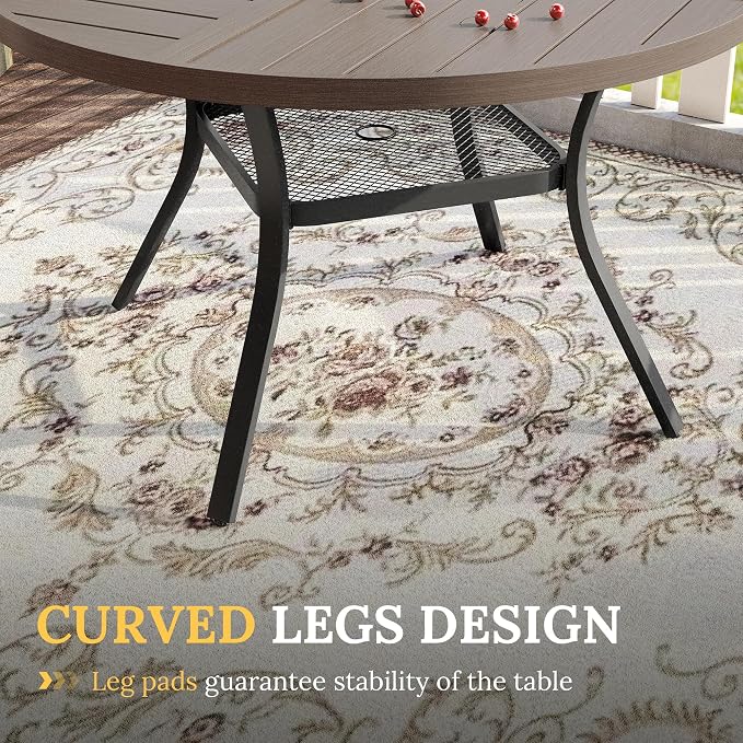 VICLLAX Round Patio Table with Adjustable Umbrella Hole - Image 6