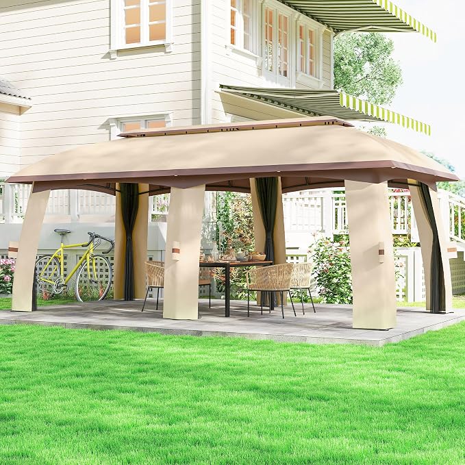 Outsunny 10' x 20' Patio Gazebo, Outdoor Gazebo Canopy Shelter - Image 9