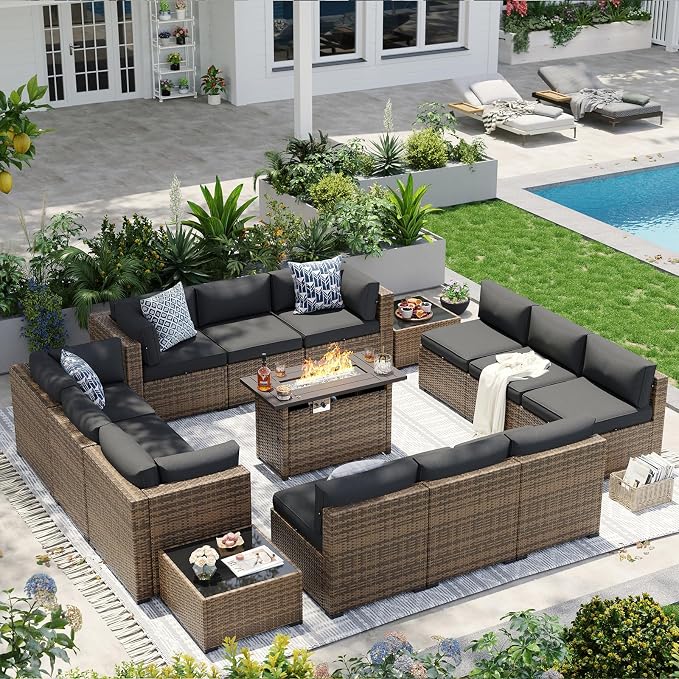 Aoxun Patio Furniture Sets, 15-Piece Outdoor Patio Furniture by Aoxun