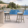 PURPLE LEAF Outdoor Counter Height Bar Stools Set of 2 26 Inch Patio Swivel Bar by Unknown