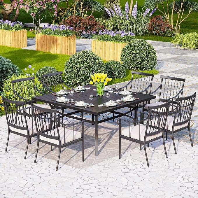 PHI VILLA 9 Pieces Outdoor Dining Set - Image 8