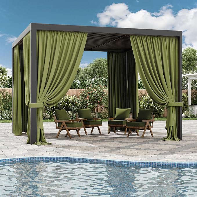 Gazebo Universal Replacement Privacy Curtain, 4-Panels Sidewall Curtains - Image 6