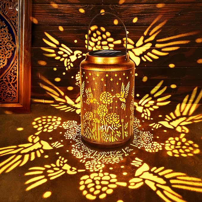 Brizled Hummingbird Solar Lanterns Outdoor, Decorative Mothers Day Gifts by Brizled