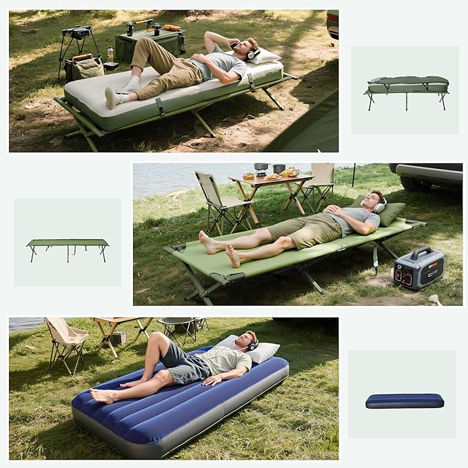 Outsunny Camping Tent Cot, Folding Tent Cot Combo - Image 4