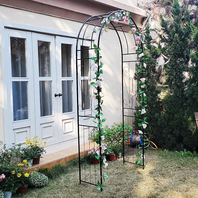 Metal Garden Arch, Wedding & Event Decoration, 94.5" H x 45.3" W Garden Arbor - Image 7