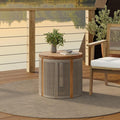 LuxenHome Outdoor Coffee Table, Garden Accent Round End Tables by LuxenHome