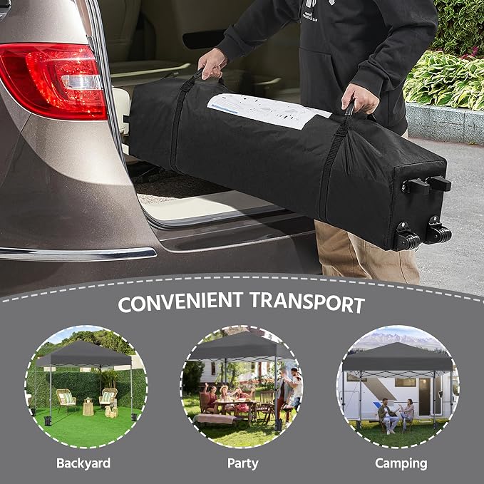 Yaheetech 10x10 1-Person Setup Pop Up Canopy Tent, Instant Portable Commercial - Image 6