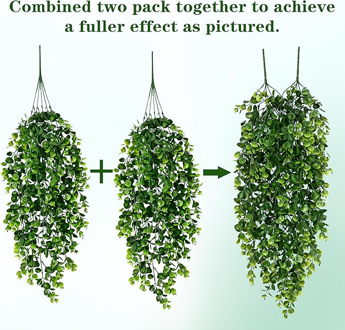 Waipfaru 8Pcs Fake Hanging Plants 2.7ft Fake Plants UV Resistant Fake Vines - Image 5
