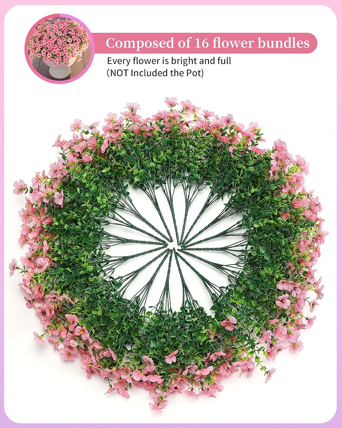 Artificial Flowers for Outdoors Faux Outside Plants Spring Summer Decorations - Image 3