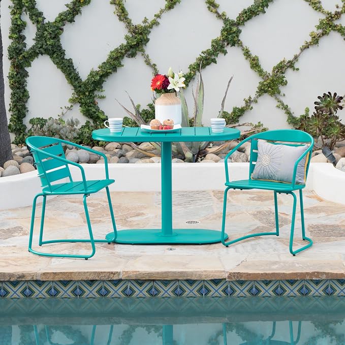 Christopher Knight Home Adley Outdoor Bistro Set, 3-Piece Bistro Table and - Image 3