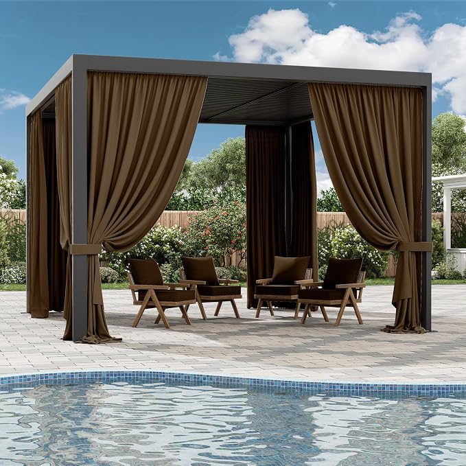 Gazebo Universal Replacement Privacy Curtain, 4-Panels Sidewall Curtains - Image 6