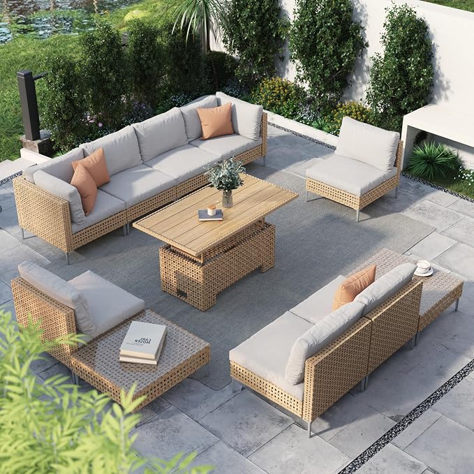 Grand patio 11-Piece Wicker Patio Furniture Set by GrandPatio