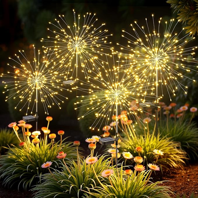 Solar Lights Outdoor, 120LED 4pack Fairy Garden Lights Decor by Suncket