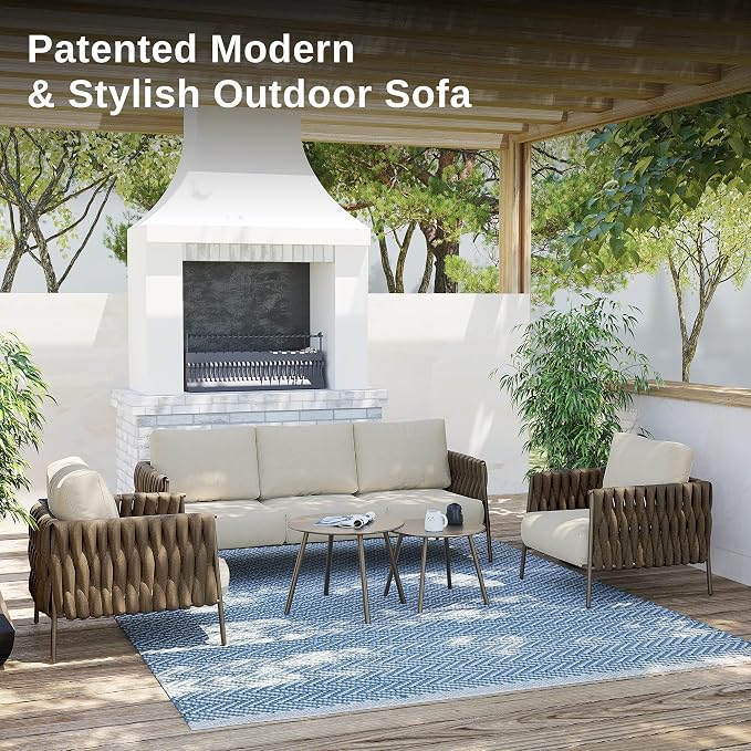 EAST OAK Life Chatter Patio Furniture Set 5 Pieces, Outdoor Furniture 5-Seat - Image 3