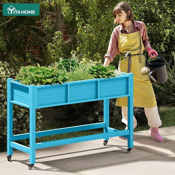 YITAHOME Raised Garden Bed HDPE, Aruba Blue - Image 9