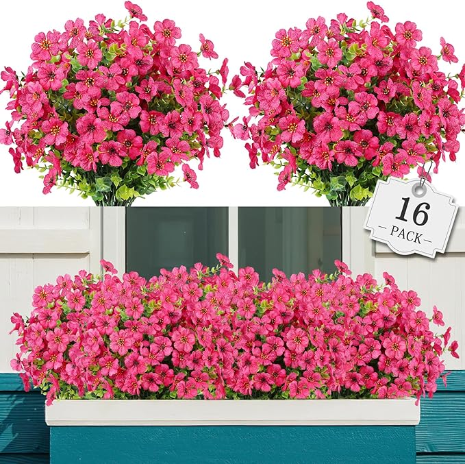 AGIRL 16 Bundles Artificial Flowers by AGIRL